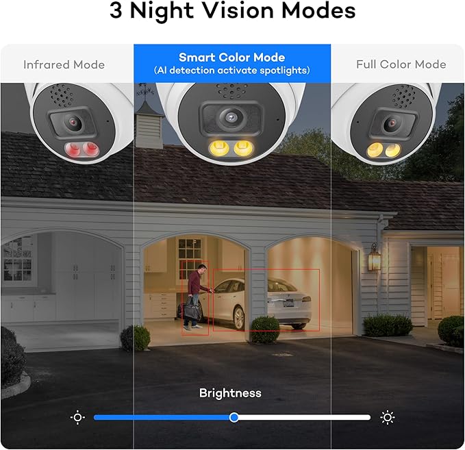 ONWOTE 4K NVR PoE Security Camera System 2 Way Audio, 8 Channel NVR 2TB, 4X 8MP Wired Outdoor IP Cameras, 125° FoV, AI Human Vehicle Detection Trigger Color Night Vision, CCTV Kit for Home Businesses
