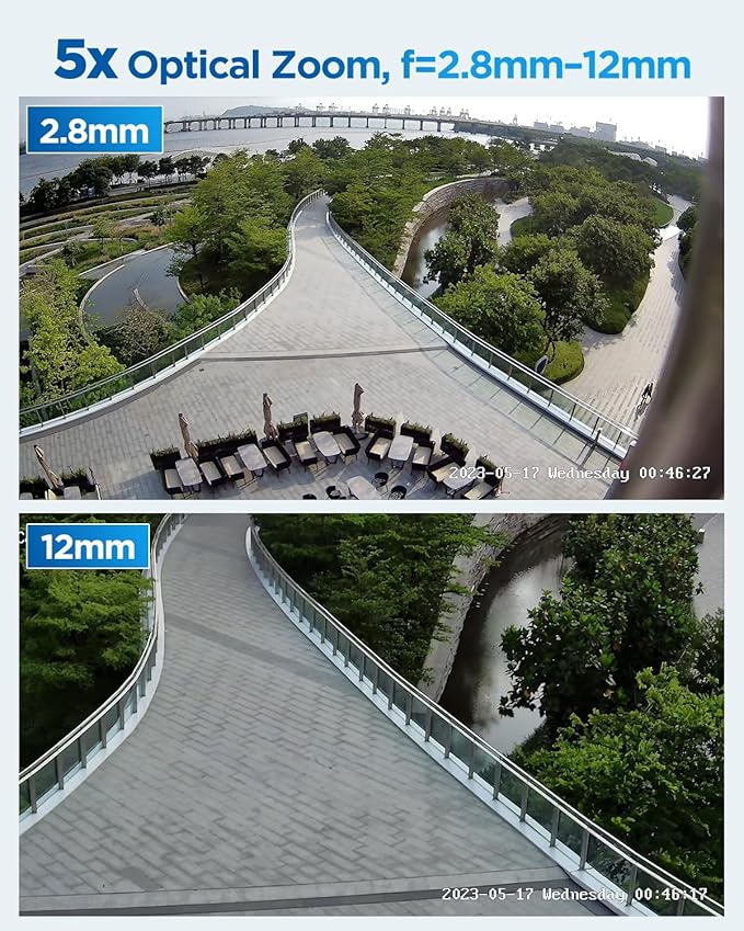 4COVR PoE PTZ Security Camera System 8 Channel, 8X 5MP IP PTZ Camera Two Way Audio, 280ｰ Pan 90ｰ Tilt 5X Optical Zoom, Smart Color Night Vision, Human Vehicle Detection, 4K NVR 2TB HDD, LY5XCP5M0808
