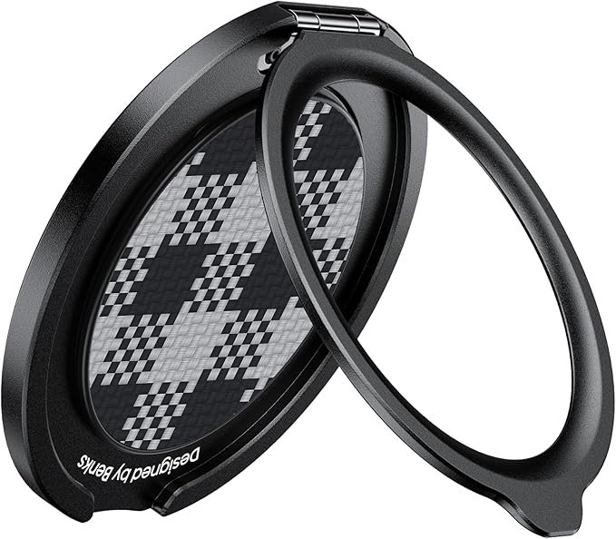 BENKS ArmorPop Magnetic Phone Grip & Stand for MagSafe, 360° Rotation Adjustable Phone Ring Holder for iPhone 17/16/15/14/13/12 Series, Durable Kevlar Design