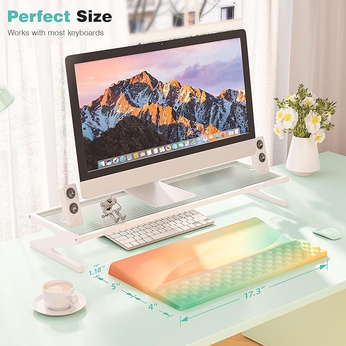 Ospelelf Ergonomic Keyboard Wrist Rest Pad Comfortable Keyboard Stand Riser Holder Pad for Office Gaming