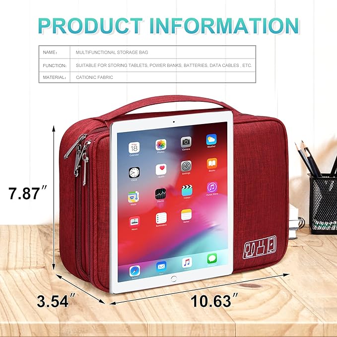 CILLA Electronics Organizer Travel, Travel Cord Organizer Case, Compact Electronics Accessories Bag for Cable, Cord, Charger, Phone