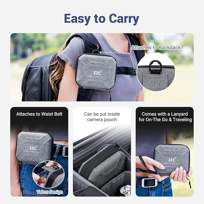 JJC Hard Lens Filter Pouch, 4-Pocket Filter Case for Circular Filter Up to 95mm with Belt Loop, Dustproof & Water-Resistant Camera Filter Storage Wallet for Photography ND UV CPL Filter
