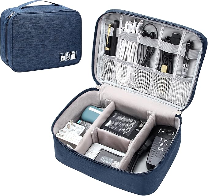 Electronics Organizer Travel Universal Cable Organizer Bag Waterproof Electronics Accessories Storage Cases for Cable, Charger, Phone, USB, SD Card, Hard Drives, Power Bank, Cords