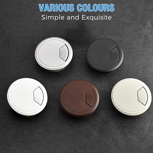 Desk Grommet 3-1/8" (80 mm), Desk Cord Hole Cover, Cable Grommet ABS Plastic, Desk Hole Grommet for Office and Home Table Cable, Detachable Adjustable Cable Cord Organizer (White 2 Pcs)