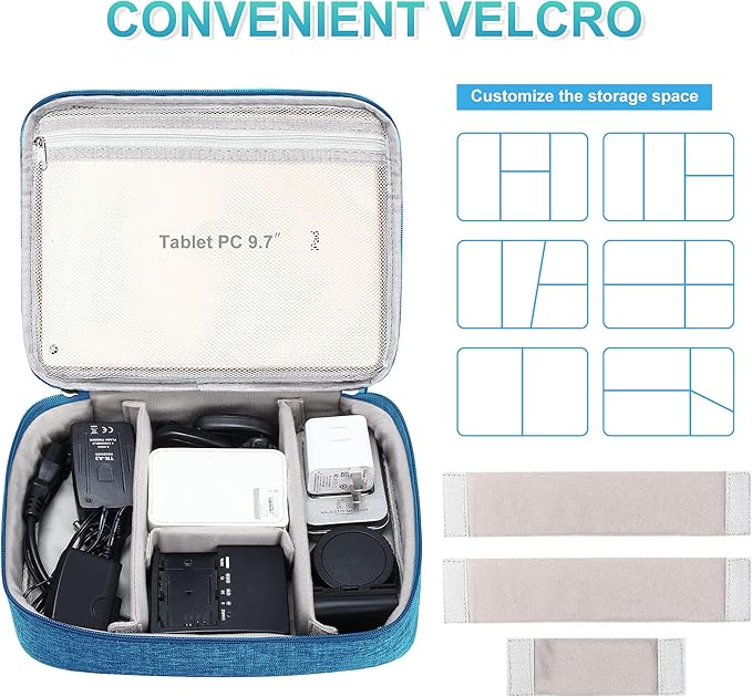 CILLA Electronics Organizer Travel, Travel Cord Organizer Case, Compact Electronics Accessories Bag for Cable, Cord, Charger, Phone