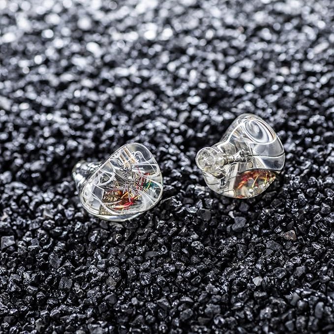 Kiwi Ears Orchestra Lite in Ear Monitor, Custom 8BA HiFi Earphone, Studio Monitor Headphone, Wired Earbuds with Detachable OFC Cable, Handcrafts Faceplate for Audiophile Musician (Clear)