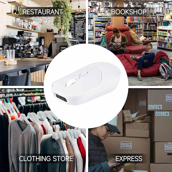 New Wireless Mouse Barcode Scanner, 2-in-1 Design 2D Handheld Barcode Scanner with Wireless Mouse Functions for POS System,Store,Supermarket, Warehouse.(White)