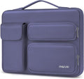 MOSISO 360 Protective Laptop Case 13.3 inch, 13-13.3 inch Laptop Sleeve Compatible with MacBook Air/Pro 13 / Pro 14, HP Dell ASUS Lenovo, Side Open Bag with 2 Raised&1 Flapover Pockets, Lavender Gray