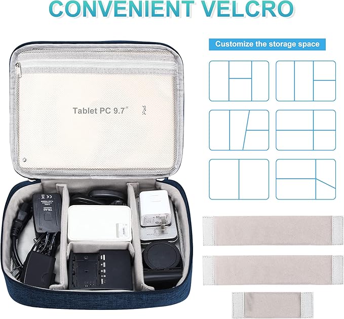 CILLA Electronics Organizer Travel, Travel Cord Organizer Case, Compact Electronics Accessories Bag for Cable, Cord, Charger, Phone