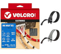 VELCRO Brand 150pk Cable Ties Value Pack | Replace Zip Ties with Reusable Straps, Reduce Waste | For Wire Management and Cord Organizer | 8 x 1/2" Thin Pre-Cut Design, Black and Gray
