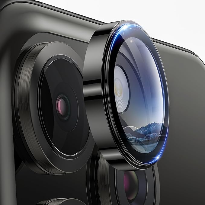 Hoerrye for iPhone 15 Pro Max/iPhone 15 Pro Camera Lens Protector [3+1] [Keep Lens Original Design] 9H Tempered Glass Camera Cover Screen Protector,Black Titanium