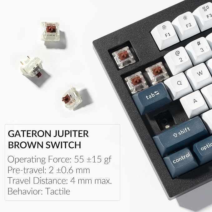 Keychron Q5 Max Wireless Custom Mechanical Keyboard, 2.4 GHz Bluetooth QMK Full Aluminum 96% Layout RGB with Hot-swappable Gateron Brown Switch Compatible with Mac Windows Linux