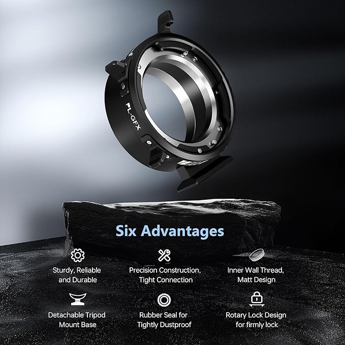 VILTROX PL-GFX Lens Adapter, Lens Converter Ring Camera Lens Mount Adapter Ring Compatible with PL Lens to Fuji G Mount GFX Cameras Fuji GFX100S,GFX100,GFX50R,GFX50S,GFX50S II/PL-GFX Pro