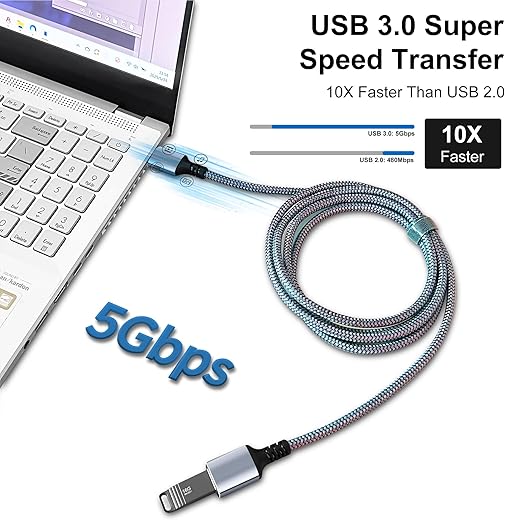 Tan QY USB 3.0 Extension Cable 24.5Ft/7.5M, USB 3.0 High Speed Extender Cord Type A Male to A Female for PlayStation, USB Flash Drive, Hard Drive, Card Reader,Scanner,Printer (Silver, 24.5Ft)