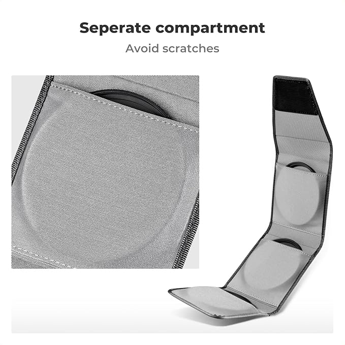 K&F CONCEPT Lens Filter Pouch, Lens Filter Case 3 Pocket Professional Photography Filter Holder Belt Bag Pouch Water-Resistant and Dustproof for Filter Up to 82mm (2Pack)