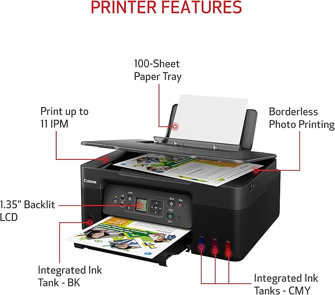 Canon MegaTank G3270 All-in-One Wireless Inkjet Printer. for Home Use, Print, Scan and Copy