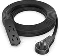 Maximm Cable 15 Ft 360° Rotating Flat Plug Extension Cord/Wire, 16 AWG Multi 3 Outlet Extension Wire, 3 Prong Grounded Wire - Black - UL Certified