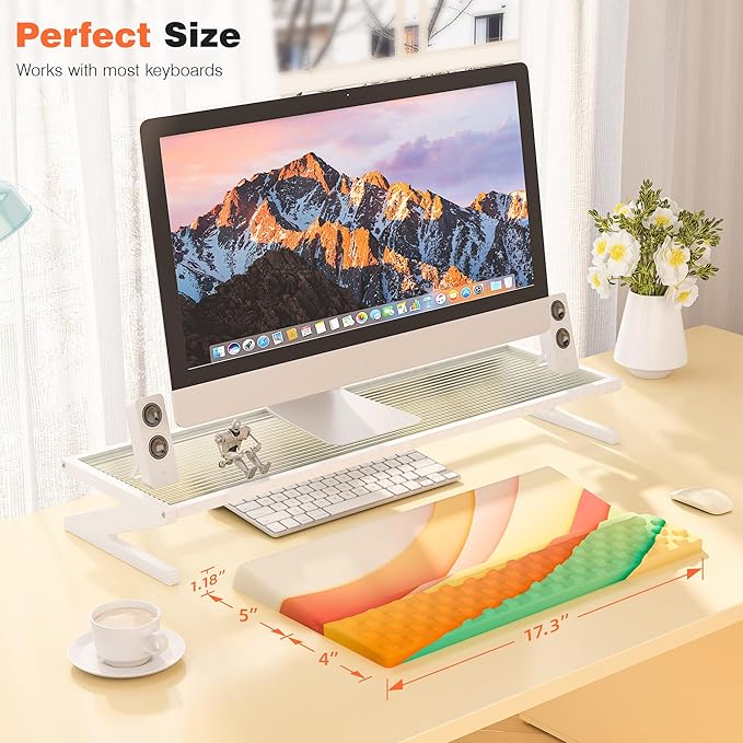 Ospelelf Keyboard Wrist Rest Comfortable Ergonomic Keyboard Stand Riser Holder Pad for Office Home