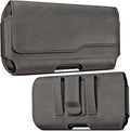 DeBin Case for Galaxy S25 S24 5G S23, S22, S21, S20, S10, S9, A10e, A01, Note 10, Cell Phone Belt Holster Clip Pouch Holder Cover (Fits Samsung with Case on) Pewter