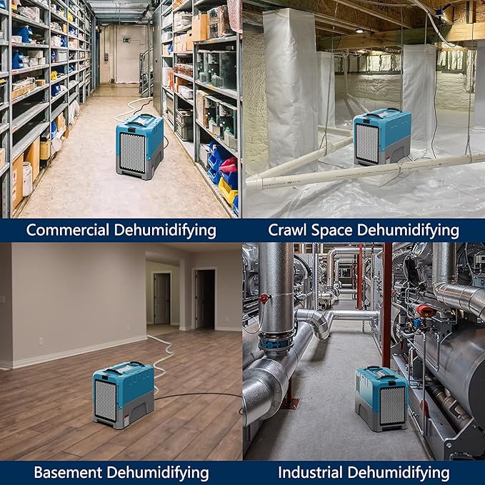 ALORAIR Commercial Dehumidifier with Pump, Up to 180 PPD (Saturation), 85 PPD at AHAM, 5 Years Limited Warranty, LGR Industrial Dehumidifier for Flood Repair, Crawlspace and Basement Drying