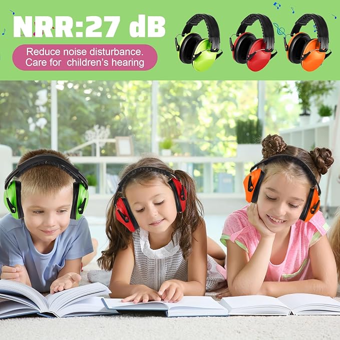 Amylove 12 Pcs Kids Ear Protection Noise Cancelling Headphones Ear Muffs Bulk 27db Adult Noise Reduction Hearing Earmuff(Universal Fit (kids & Adults),Cute Style,Classic Color)