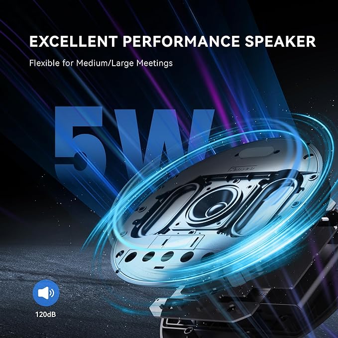 Tenveo MagiCall Conference Speaker with Microphone, Bluetooth/Wireless/USB omnidirectional Speakerphone Noise Cancelling Conference Call 360 Pickup for 10~15 People Online Meeting