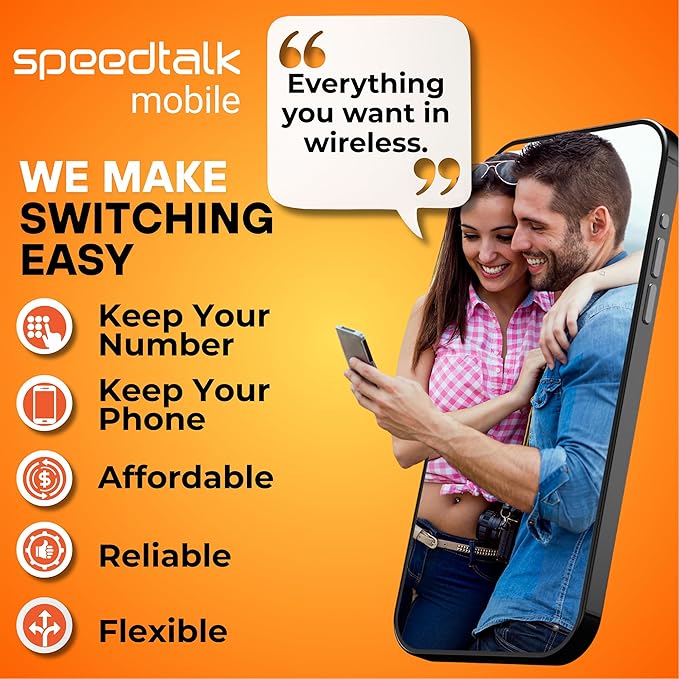 SpeedTalk Mobile Prepaid SIM Card Kit for Smart Phones & Cellphones | $5 Monthly Plan - 5G 4G LTE Data | 3-in-1 SIM Card Standard Micro Nano Size | USA Coverage Bring Your Own Phone