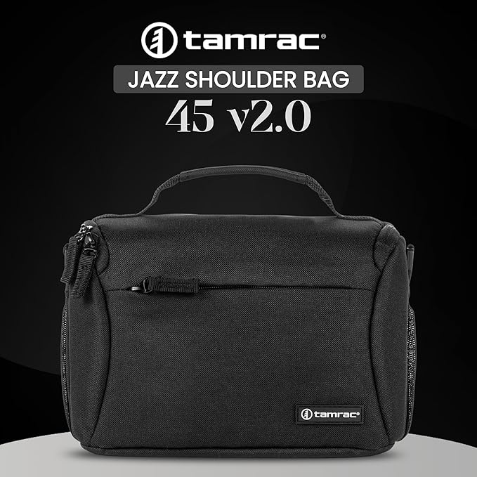 Tamrac Jazz 45 v2.0 Camera Bag for Photographers, Camera Case for Photography Accessories, Shoulder Bag for DSLR and Mirrorless Cameras, Crossbody Camera Bag, Travel Camera Carrying Case – Black