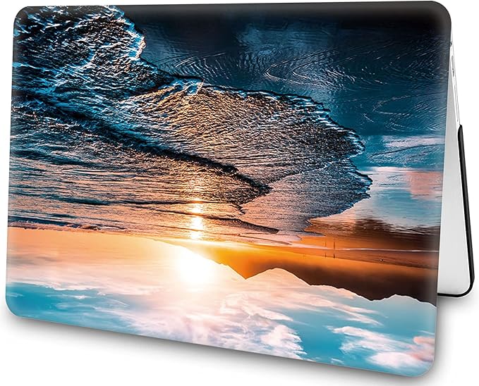 Beach Sunset Hard Case Compatible with MacBook Air 13 Inch Case 2017 2016 2015 2014 2013 2012 2011 2010 Release A1466/A1369,AMCJJ Plastic Hard Shell Cover & Keyboard Cover &Screen Protector