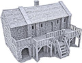 Black Rock Barracks by Printable Scenery, 3D Printed Tabletop RPG Scenery and Wargame Terrain 28mm Miniatures