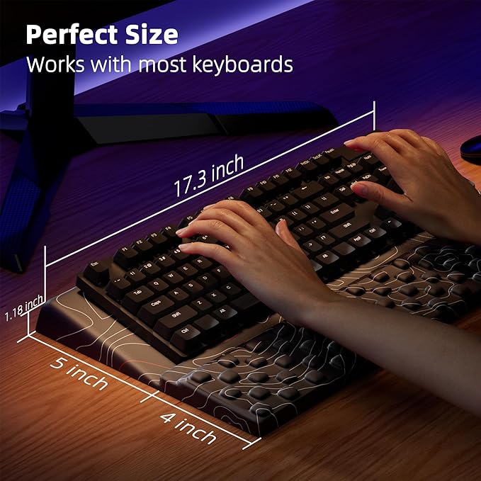 Ospelelf Tilt Keyboard Stand with Wrist Rest, Comfy Ergonomic Keyboard Riser Holder for Office Home