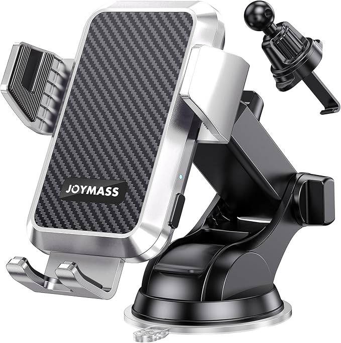 Wireless Car Charger, Phone Holders for Your Car, 15W Auto Clamping Phone Mount Car Accessories for iPhone 16 15 14 13 12 Mini Pro Max, Samsung Galaxy S24 Ultra S23 S22+ Note 20, etc - Silver