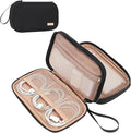 NISHEL Travel Cord Organizer Case, Double Layers Tech Electronic Bag, Essentials for Charger, Cable, Phone, Flash drive, Black