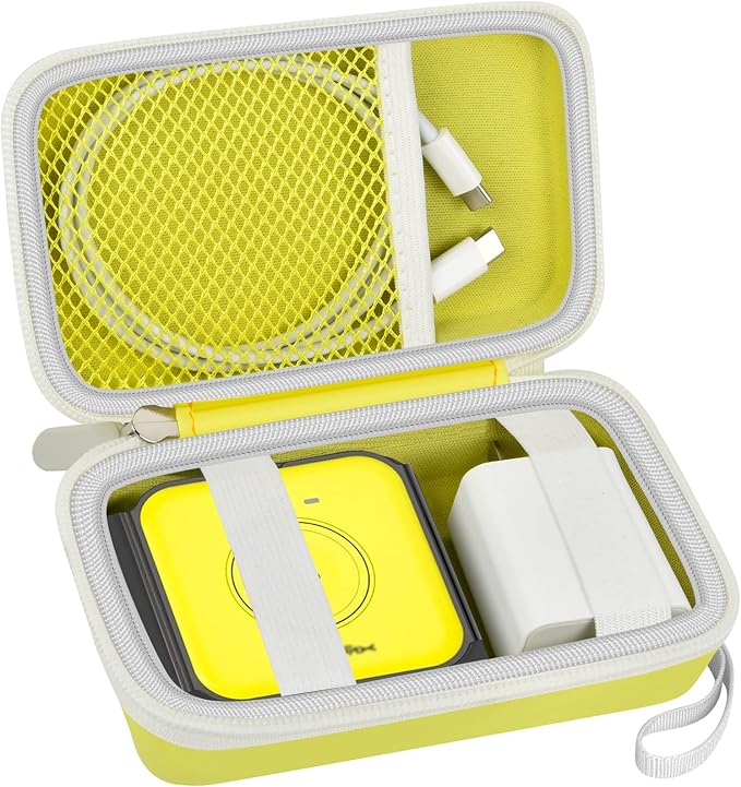 Travel Case for UCOMX for Nano/for Iseyyox/for LISEN/for RTOPS 3 in 1 Wireless Charger, Foldable Magnetic Charging Station Storage Holder Bag for Fast Charge Pad Cable and Adapter, Yellow-Box Only