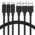 SABRENT [3-Pack 22AWG Premium 3ft USB-C to USB A 3.0 Sync and Charge Cables [Black] (CB-C3X3)