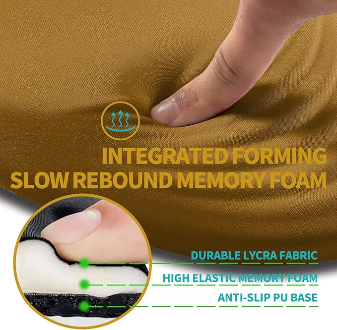 Hokafenle Ergonomic Mouse Pad Wrist Support with Stepped-Wedge Design, Wrist Rest Pain Relief Mousepad Filled with Memory Foam, Carpal Tunnel Mousepad for Wireless Mouse(12x8 inch,Goldenrod)