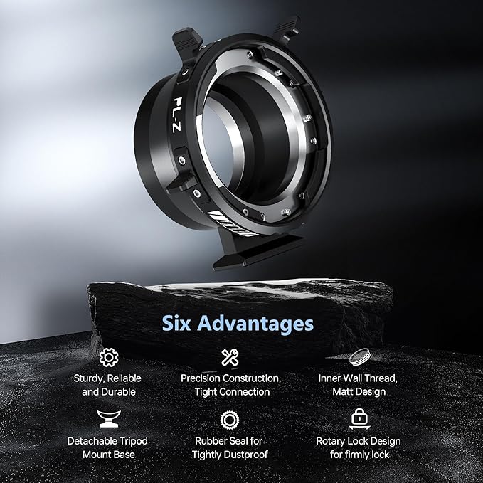 VILTROX PL-Z Lens Adapter, Lens Converter Ring Camera Lens Mount Adapter Ring Compatible with PL Lens to to Z Mount Nikon Mirrorless Camera Z5 Z50 Z6 Z6II Z7 Z7II Zfc