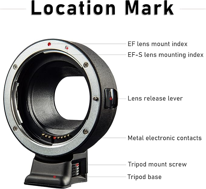 VILTROX EF-EOS M Mount Camera Adapter,Autofocus Lens Converter Ring,EF-M Lens Adapter Compatible with Canon EF/EF-S Series Lens/Canon EOS M Series Mirrorless Camera EOS M1 M2 M3 M5 M6 M10 M100