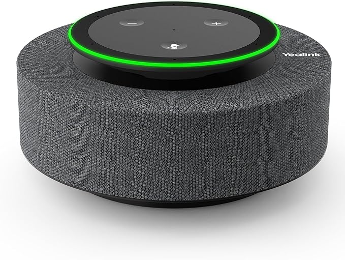 Yealink MSpeech USB Speakerphone with Teams Certificed 10 Microphone Arrays 19.6ft Pickup Radius 4W HD Full-Duplex Speaker with AEC for Medium-Sized Conference Room Microsoft AI Transcription