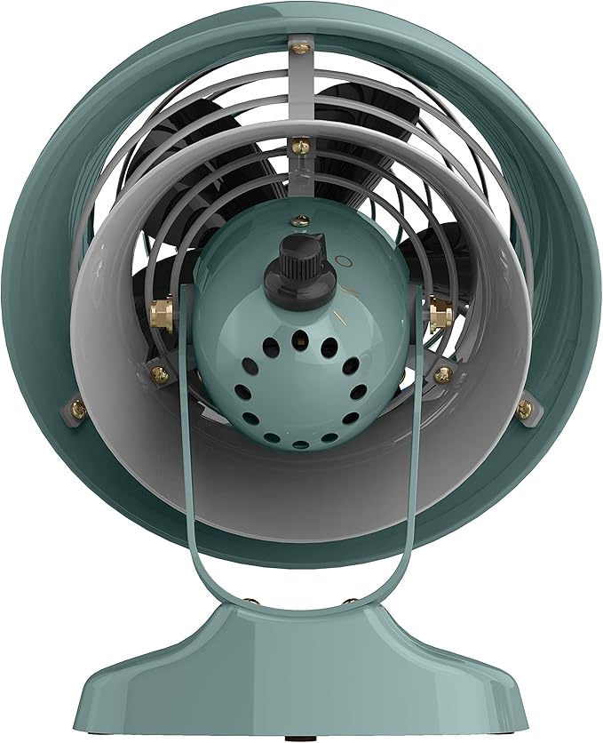 Vornado VFAN™ Mini Fan, Classic Vintage Fan, Retro Metal Air Circulator, For Desk & Bedside, 2 Speeds, Adjustable Tilt, Personal Cooling with Targeted Airflow, Quiet Fan, Green