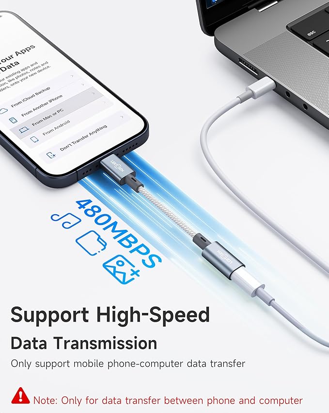 2 Pack Lightning to USB C Adapter,Lightning Female to USB C Male Cable Adapter Type C Charger Connector for iPhone 17 16 15 Pro Max Plus,Samsung S25/S24/S23,Fast Charging & Data Sync,Not for Audio/OTG