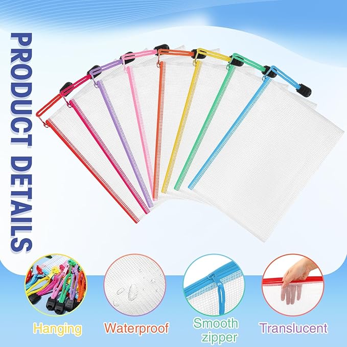 Jetec 32 Pcs Mesh Zipper Bags Toy Storage Bikini Organizer Bag Bolsas Para Guardar Trajes De Baño Waterproof Zipper Reusable Pouch Puzzle Multipurpose for Storage Office(Stylish Color,7.5 x 5 Inch)