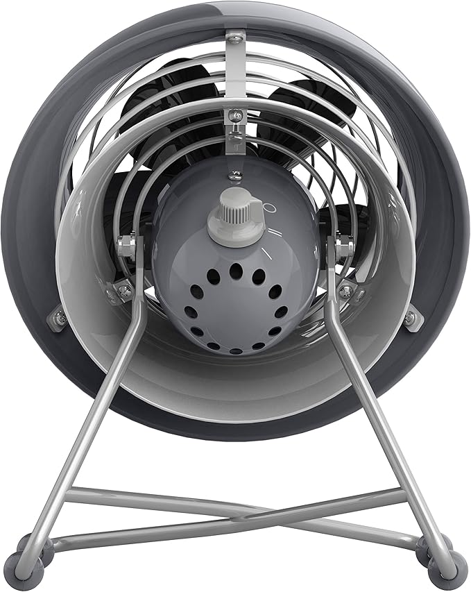Vornado VFAN™ Mini Modern Vintage Fan, Retro Metal Air Circulator, Fan for Desk & Bedside, 2 Speeds, Adjustable Tilt, Personal Cooling with Targeted Airflow, Quiet Fan, Storm Gray
