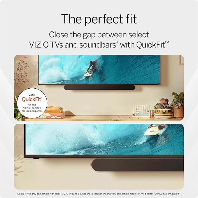 VIZIO 5.1 Soundbar SE, Wireless Subwoofer, Surround Sound w/Dolby Atmos & DTS:X, Bluetooth Speaker, QuickFit™ Compatible – SV510X-08 (New, 2024 Model)