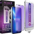 2 Pack Anti Blue Light Matte Screen Protector for iPhone 13 Pro Max/iPhone 14 Plus, 9H Tempered Glass, Full Coverage, Anti-Fingerprint, Auto Dust-Elimination, No Bubble, Easy Installation