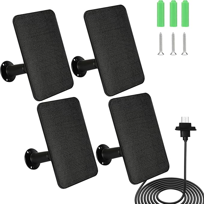 6W Solar Panel Charger for Blink Outdoor 4 (4th Gen), Solar Panel with 13.1ft Waterproof Charging Cable, Waterproof Rubber Plug, 360°Adjustable Mount and Micro USB and Type-C Port (for Blink 4-4PC)