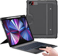 Nillkin iPad Air 13 inch Case Keyboard (M3,2025/M2,2024), Slide Camera Cover, iPad Pro 12.9 Protective Case with 7 Colors Backlit Wireless Detachable Keyboard, Trackpad and Pencil Holder