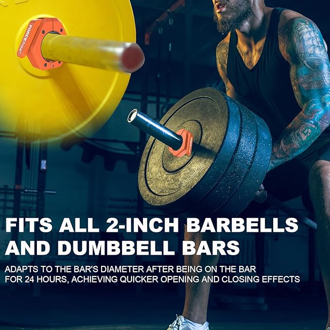 Magnetic Barbell Clamps 2 Inch Olympic – Quick Release Barbell Collars with Anti-Slip TPR Lining | Heavy Duty Weight Clips for Bars for Pro Gym Equipment