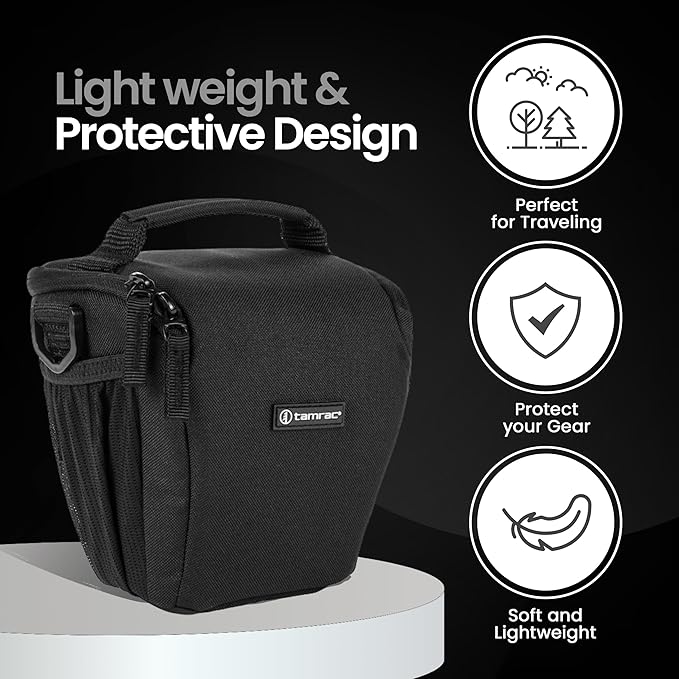 Tamrac Jazz Zoom Holster 23 v2.0 Camera Bag for Photographers, Camera Case for Photography Accessories, Shoulder Bag for Mirrorless Cameras, Crossbody Camera Bag, Travel Camera Carrying Case – Black