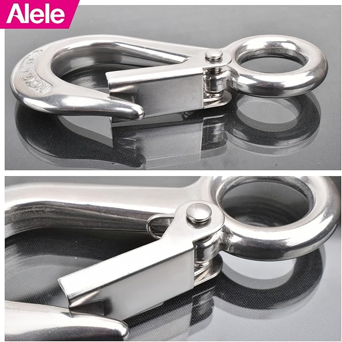 Alele Grab Hooks,Slip Hooks,304 Stainless Steel Lifting Hook Rigging Accessory,440 lbs.Work Load (Grab Hooks 0.2t)